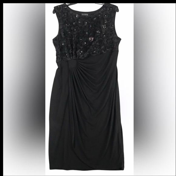 En focus studio black knot side cocktail dress Sz 8 - Picture 10 of 10